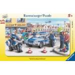 Ravensburger Verlag Ravensburger Kinderpuzzle - 06037 Einsatz der Polizei - Rahmenpuzzle für Kinder ab 3 Jahren, mit 15 Teilen