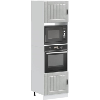 vidaXL Шкафове за фурна, 2 бр. , "Lucca", бетонно сиви, инженерно дърво (3315045)