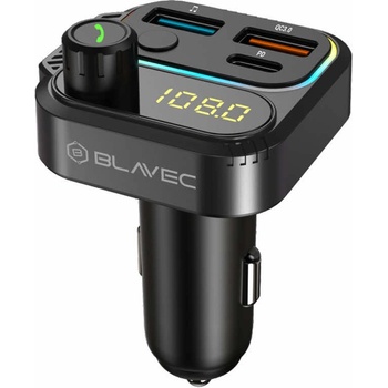 Blavec Блутут FM трансмитер и зарядно за кола за мобилни устройства - Blavec TR-01 Bluetooth FM Transmitter and Car Charger (TFMFTR01-B)