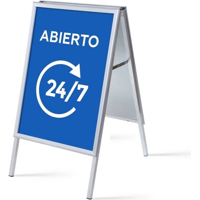 Jansen Display Set reklamního áčka A1, Otevřeno 24/7, modrý, španělsky, 639 x 1094 mm