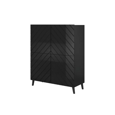 Cama meble Етажерка ABETO 100, 5 x 40 x 121, 5 см черен/черен гланц (ABETO REG CZ)