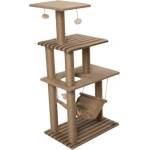 EBI Катерушка за котка EBI Natural Elm - бежаво на черти, четири нива и хамак - 60 х 40 х 119 см, Белгия 431-441916