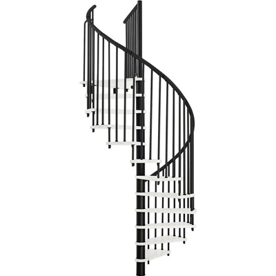 Minka STAIRS Kombinované točité schodisko Spiral Effect biela/čierna pr. 140 cm
