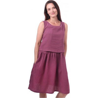 Jožánek kojicí mušelínové šaty Marlen cyklámen – Zboží Mobilmania