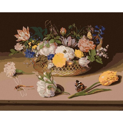 Zuty Malování Podle Čísel Zátiší Květin Ambrosius Bosschaert 80 x 100 Cm Plátno Rám