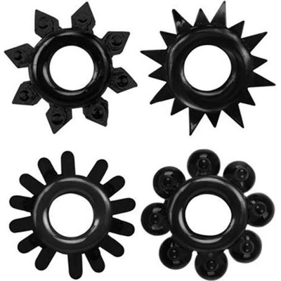 Chisa Novelties Комплект пенис рингове пристегачи "get lock black" 4 бр