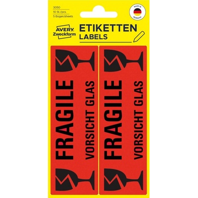Avery Zweckform 3050 Varovné etikety 119 x 38 mm 10 ks jasně červené