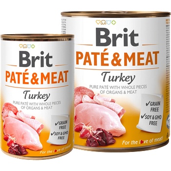 Brit patÉ & meat - turkey - консервирана храна за кучета с 26% прясно пуешкоо 24% пилешко 0.800 кг