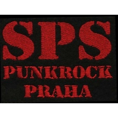 Nášivka SPS punkrock Praha červená vyšívaná