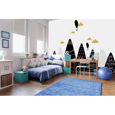 DIMEX ART Самозалепваща се флизелинова фототапета черни планини с облаци 375 x 250 см