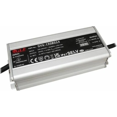 GLP GV6 spínaný zdroj IP67 12V / 24V - 24V, 150W