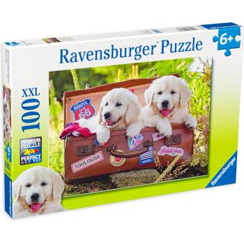 Ravensburger Пъзел Ravensburger от 100 XXL части - Пътуващи кученца (10538)