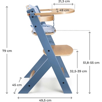 KinderKraft столче за хранене + възглавница ENOCK Nordic Bre (5902533929719)