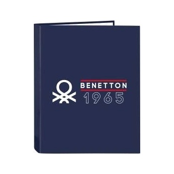 Benetton Папка с пръстени Benetton Varsity Морско син A4 26.5 x 33 x 4 cm