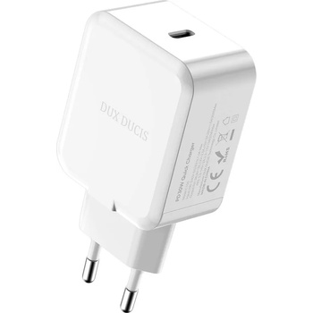 Dux Ducis Wall Charger USB-C 30W PD - захранване за ел. мрежа 30W с USB-C изход и технология за бързо зареждане (бял)