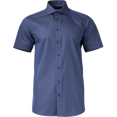 J.Harvest & Frost pánská keprová košile krátký rukáv regular YB 50 navy
