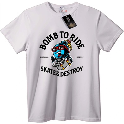 NOONEBRAND Тениска Скейт и Унищожение - L, White