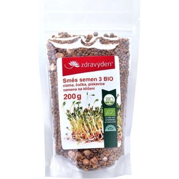 BIO Cícer, šošovica, pískavice - zmes - bio semená na klíčenie - 200 g