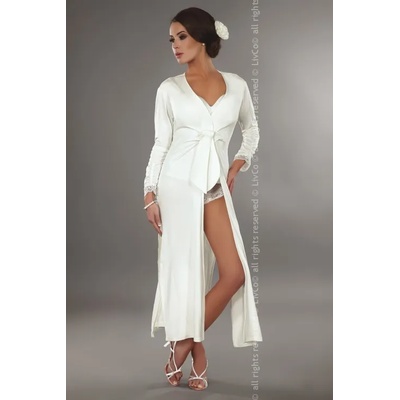 LivCo Corsetti Fashion Секси дълъг халат в бял цвят Reli LA-Reli LC 90027 - Бял, размер S