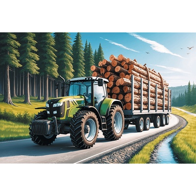 Trefl - Puzzle Forestry Tractor - 100 piese