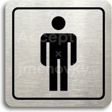 ACCEPT Piktogram WC muži (páni) - stříbrná tabulka - černý tisk