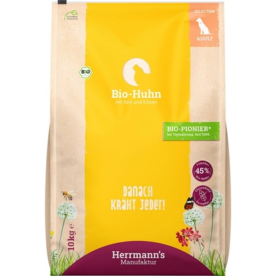 Herrmanns Bio kuřecí s rýží a hráškem 2 x 10 kg