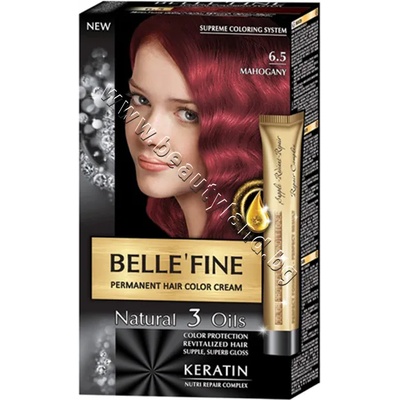 BELLE’FINE Боя за коса Belle'Fine, 6.5 Mahogany, p/n BF-16306.5 - Крем-боя за коса с провитамин B5, махагон (BF-16306.5)