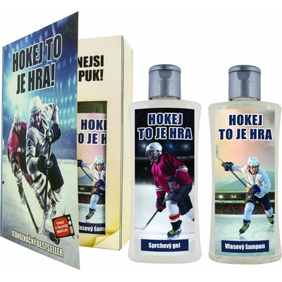 Bohemia Gifts & Cosmetics Olivový olej Pre hokejistu sprchový gél 200 ml + šampón na vlasy 200 ml kniha darčeková sada