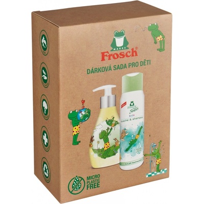 Frosch EKO, sprchový gél/šampón + mydlo, žltá, detská, 2 x 300 ml