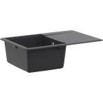 vidaXL Единична мивка за кухня Гранит 67 x 46 x 19 см Графит (42053761)