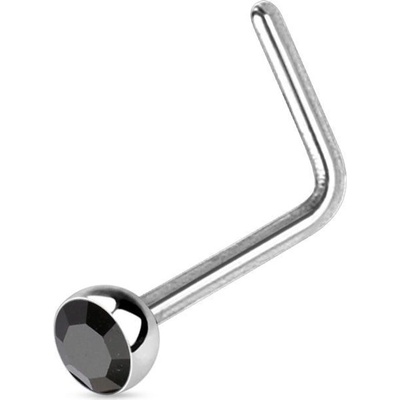Šperky4U zahnutý piercing do nosu s kamínkem N0044-K