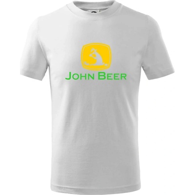 John Beer jeleň s pivom tričko detské biela