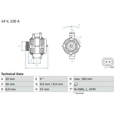 generátor BOSCH 0 986 044 020 BO 0986044020