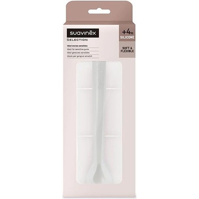 SUAVINEX SILIKONOVÁ LŽIČKA COLOUR ESSENCE bílá