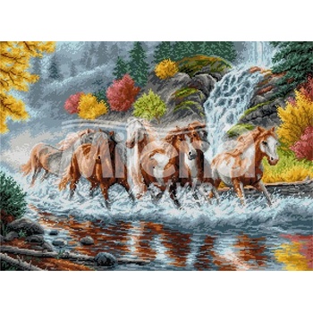 Milena Style Мустанги - гоблен със схема конци Ariadna 1: 1