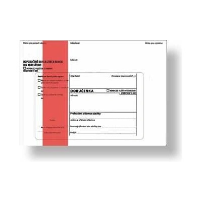 Obálky C5 s doručenkou, vytrhovací okénko - s červeným pruhem / 1000 ks