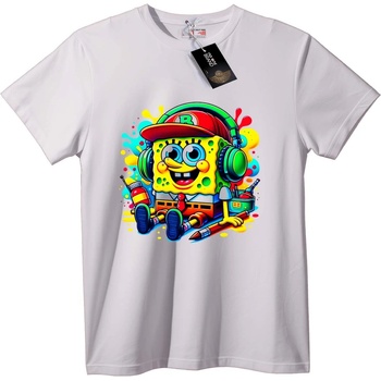 NOONEBRAND Тениска SpongeBob DJ - XXS, White