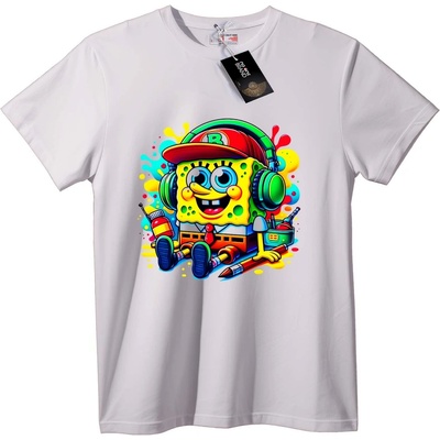 NOONEBRAND Тениска SpongeBob DJ - XXS, White