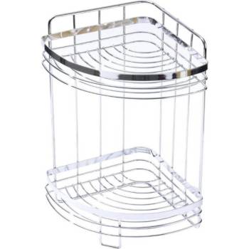 Image 1 of Rosberg Ъглова етажерка на 2 нива Rosberg R53001A2, 21х21х39 см, Дюбел, Стенен монтаж, Хром (R53001A2)