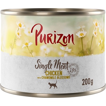 Purizon 6x200г Single Meat Purizon, консервирана храна за котки - пиле с лайка