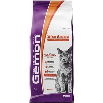 Gemon CAT Adult Sterilised Turkey - пълноценна суха храна за кастрирани котки с пуешко 7 кг, Италия - 7288