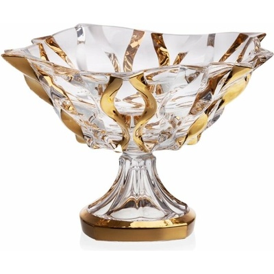 Bohemia Treasury Křišťálová mísa na noze SAMBA-Rhapsody-Gold 30,5 cm