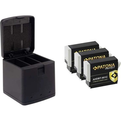Patona Nabíječka pro digitální kameru Triple GoPro Hero 9/Hero 10/Hero 11/Hero 12/ 3x baterie 1730mAh Enduro PT1795B
