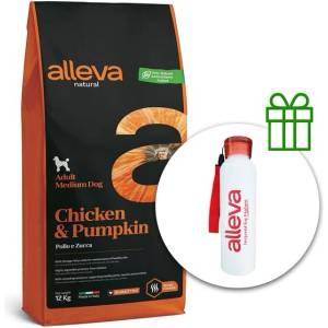 Alleva NATURAL кучешка с пилешко и тиква за възрастни средни 12 кг + термобутилка безплатно