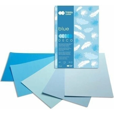 Blok s farebnými papiermi A4 Deco 170 g modré odtiene