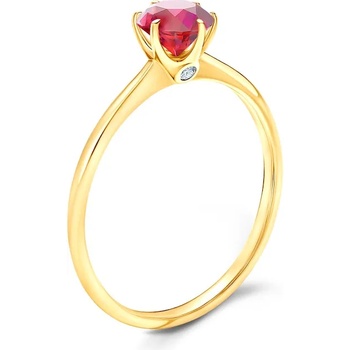 Image 1 of SAVICKI Годежен пръстен The Journey: злато, рубин