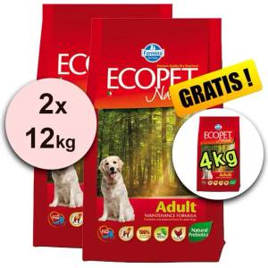 FARMINA MO P ECOPET N куче ВЪЗРАСТЕН СРЕДЕН 2 x 12 кг + 4 кг БЕЗПЛАТНО