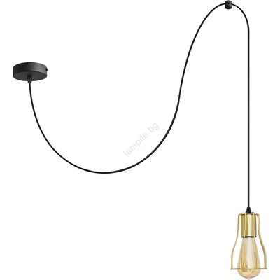 Helam Пендел TUBE LONG 1xE27/15W/230V черен/златист (HE1634)