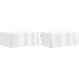 vidaXL Спален шкаф с монтаж на стена 2 бр. Бял гланц 49 x 34, 5 x 20 см (898454)
