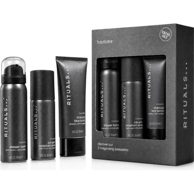 Rituals The Ritual Of Homme sprchová pena 50 ml + antiperspirant 50 ml + čistiaci peeling 70 ml